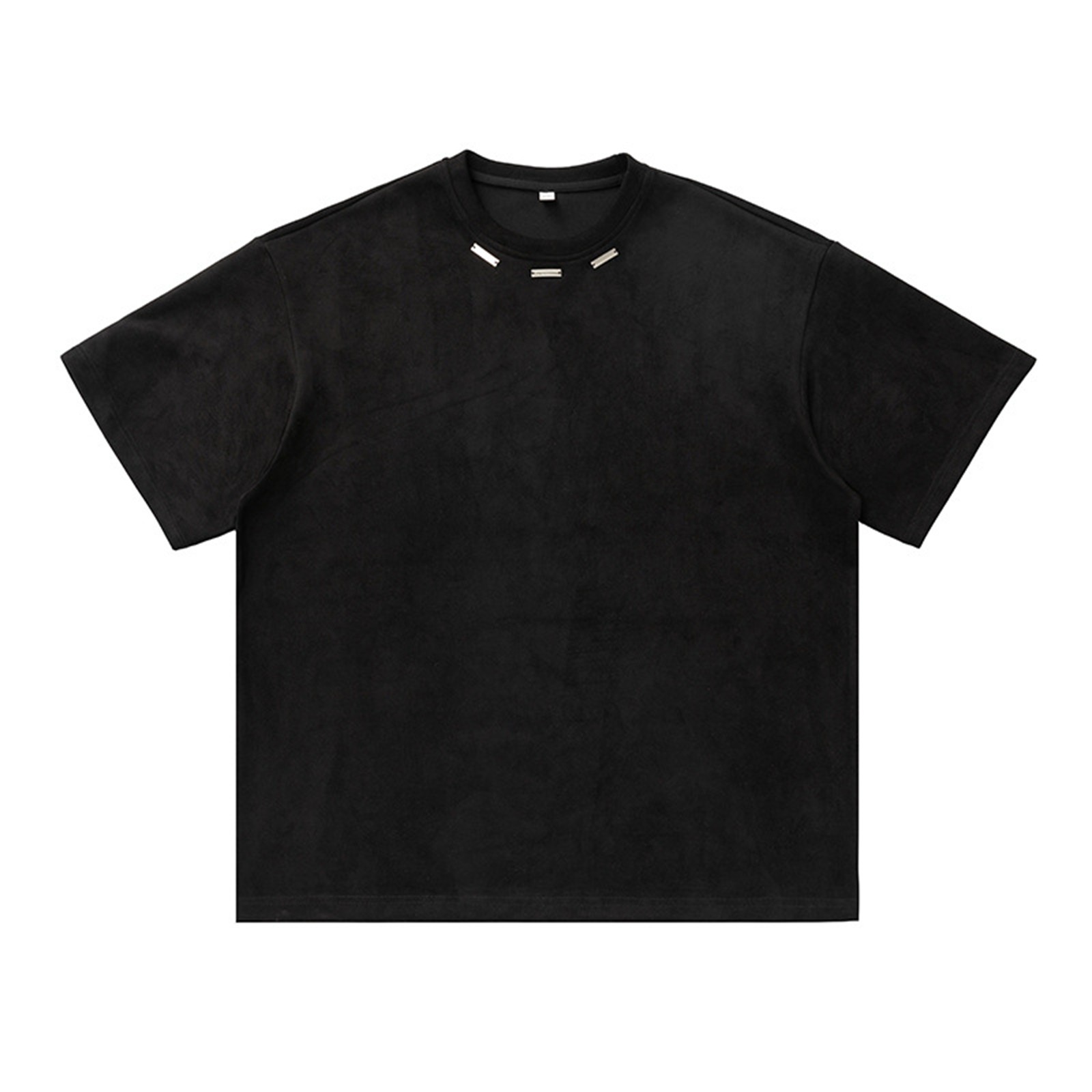 Camiseta informal holgada para hombre: camiseta de verano con logotipo de acero en el cuello, tejido suave y transpirable, versátil para combinar a diario.